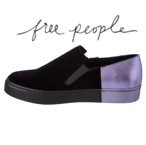 Free People Shoes - ANTHROPOLOGIE FREE PEOPLE Black Velvet slip-on shoe